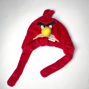 Red Angry Birds soft plush velour hat